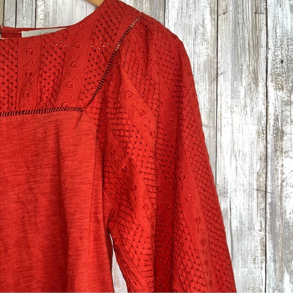 Loft Burnt Orange Peasant Blouse - Picture 2 of 5